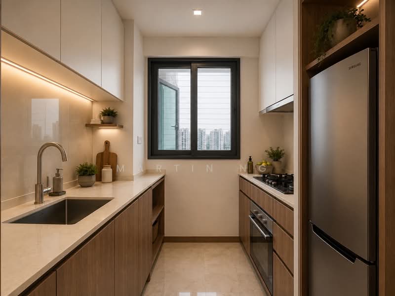 Kingsford Waterbay, 84 Upper Serangoon View, Hougang / Punggol / Sengkang, 3 Bedrooms, 850 sqft, Condominium For Sale, by Martin Ng, 500201003 - Kitchen - Rendered - PropertyGuru.com.sg