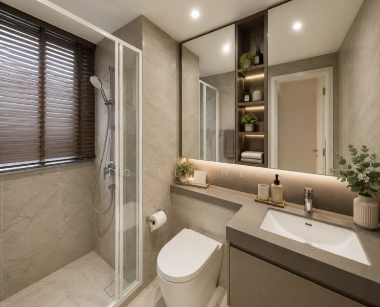 FREEHOLD, MINS TO MRT, 1KM TO GOOD SCHOOL, Whampoa, Potong Pasir, Woodleigh, 3 Bedrooms, 1,087 sqft, Condominium For Sale, by Joell Kher, 500201286 - Bathroom - PropertyGuru.com.sg