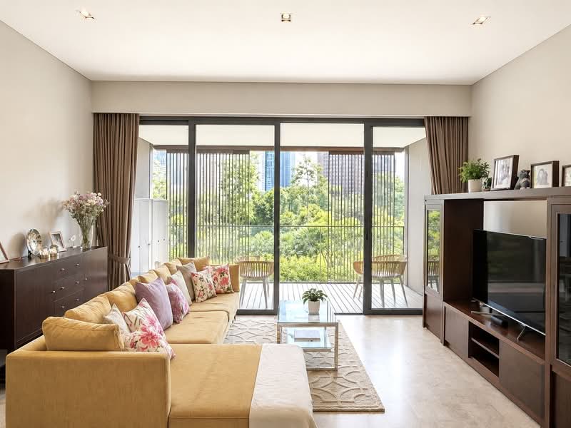 OUE Twin Peaks, 33 Leonie Hill Road, 3 Bedrooms, 1,399 sqft, Condominium For Sale, by Vanneza Lim, 500201726 - Living Room - PropertyGuru.com.sg