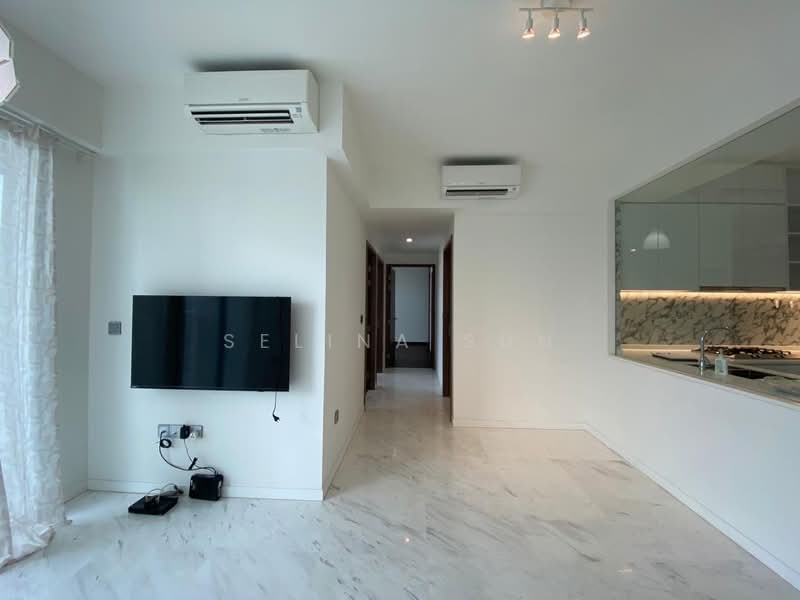 Queens Peak, 1 Dundee Road, 3 Bedrooms, 850 sqft, Condominium For Rent, by Selina Sun, 500202178 - Living Room - PropertyGuru.com.sg
