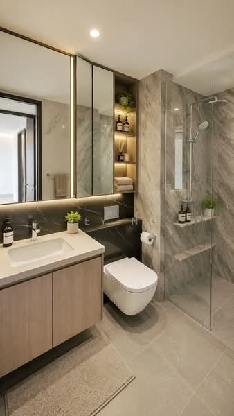 The Watergardens at Canberra, 29 Canberra Drive, Sembawang / Yishun, 2 Bedrooms, 797 sqft, Condominium For Sale, by Rey Ng, 500202536 - Master Bathroom - PropertyGuru.com.sg