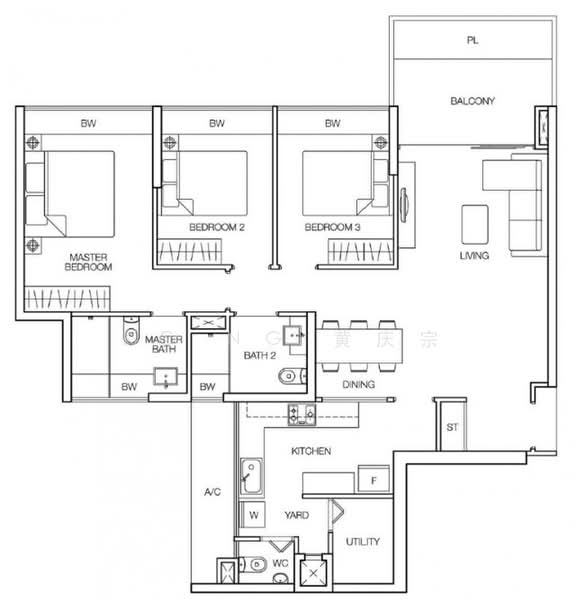 Caspian, 62 Lakeside Drive, 3 Bedrooms, 1,238 sqft, Condominium For Sale, by KC Ng 黄庆宗, 500202636 - PropertyGuru.com.sg