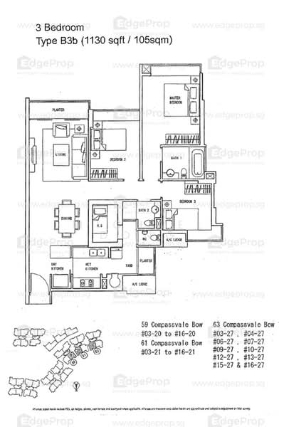 The Quartz, 61 Compassvale Bow, 3 Bedrooms, 1,130 sqft, Condominium For Sale, by Michael Dong, 500202638 - PropertyGuru.com.sg