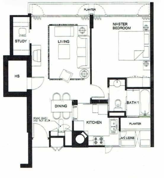 Spacious 1+S condo unit near Farrer Road MRT, Farrer Road, 1 Bedroom, 800 sqft, Condominium For Rent, by Max Liu, 500202689 - PropertyGuru.com.sg