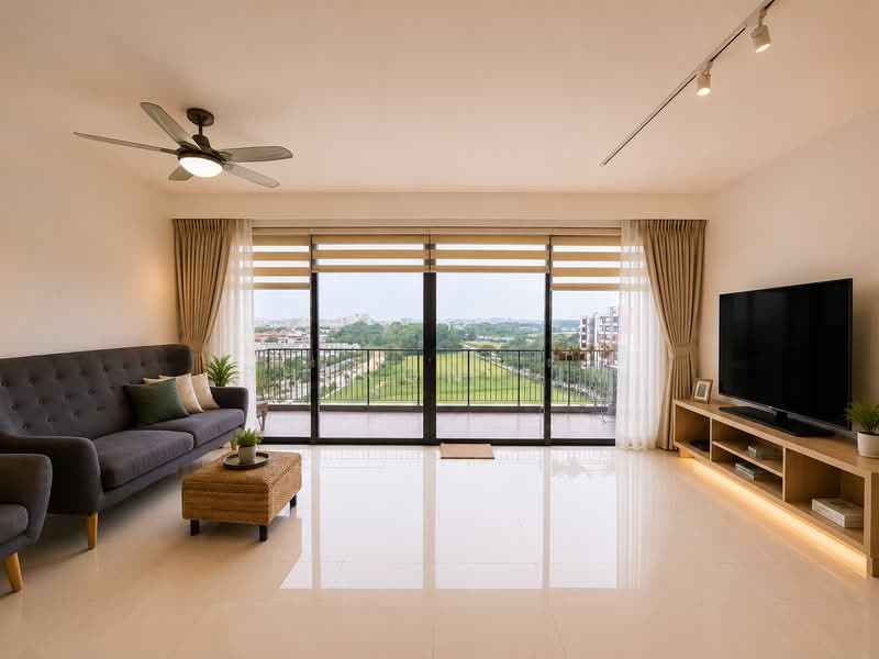 SkyPark Residences, Sembawang Drive, 5 Bedrooms, 1,593 sqft, Executive Condominium For Sale, by Pheron Lim, 500203308 - Living Room - PropertyGuru.com.sg
