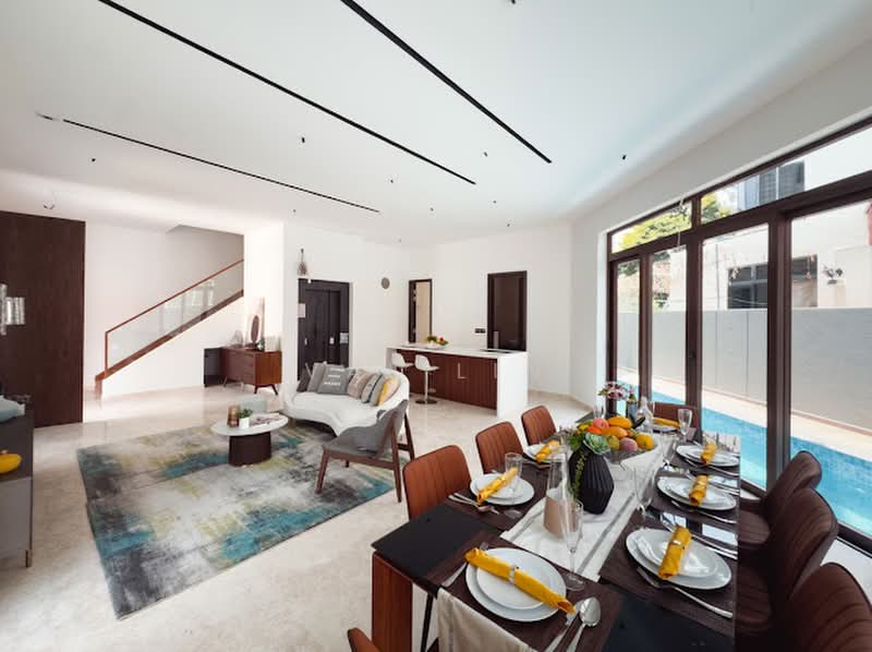 ◤ Brand New Landed 5mins to MRT Just TOP ◤ Closing Soon! Low PSF!, Brand New Landed with Lift near Kembangan Bedok St Stephen’s School, 5 Bedrooms, 6,785 sqft, Corner Terrace For Sale, by Val Lin, 500203808 - Living Room - PropertyGuru.com.sg
