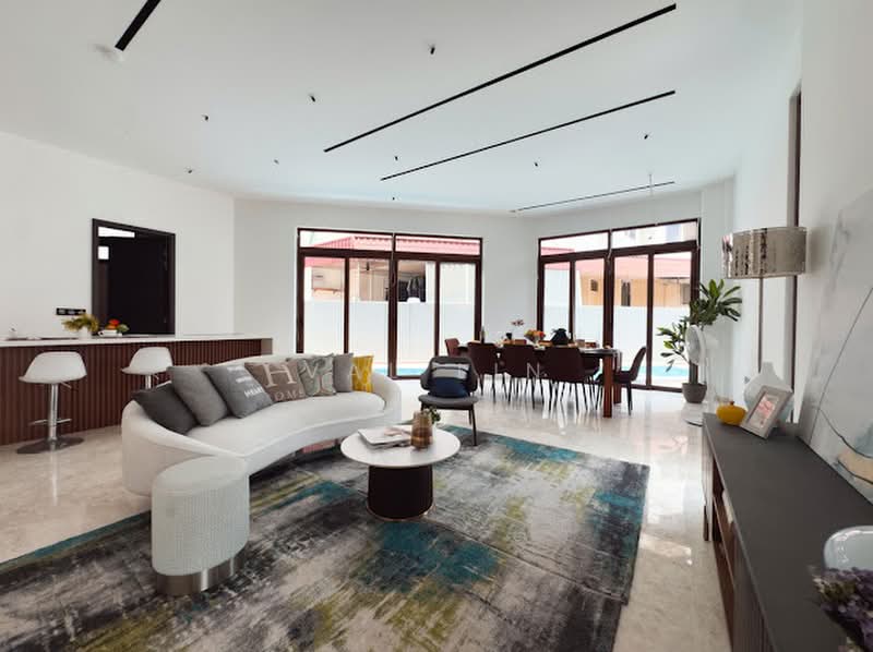 ◤ Brand New Landed 5mins to MRT Just TOP ◤ Closing Soon! Low PSF!, Brand New Landed with Lift near Kembangan Bedok St Stephen’s School, 5 Bedrooms, 6,785 sqft, Corner Terrace For Sale, by Val Lin, 500203808 - Living Room - PropertyGuru.com.sg