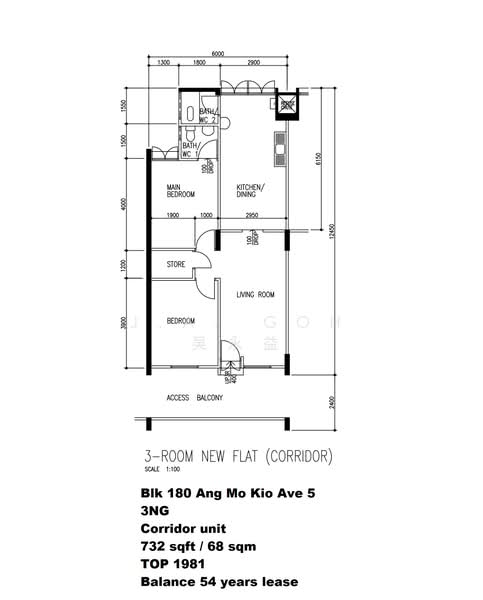 180 Ang Mo Kio Avenue 5, 180 Ang Mo Kio Avenue 5, 2 Bedrooms, 732 sqft, HDB Flat For Sale, by J.A. Goh 吴永益, 500204554 - PropertyGuru.com.sg