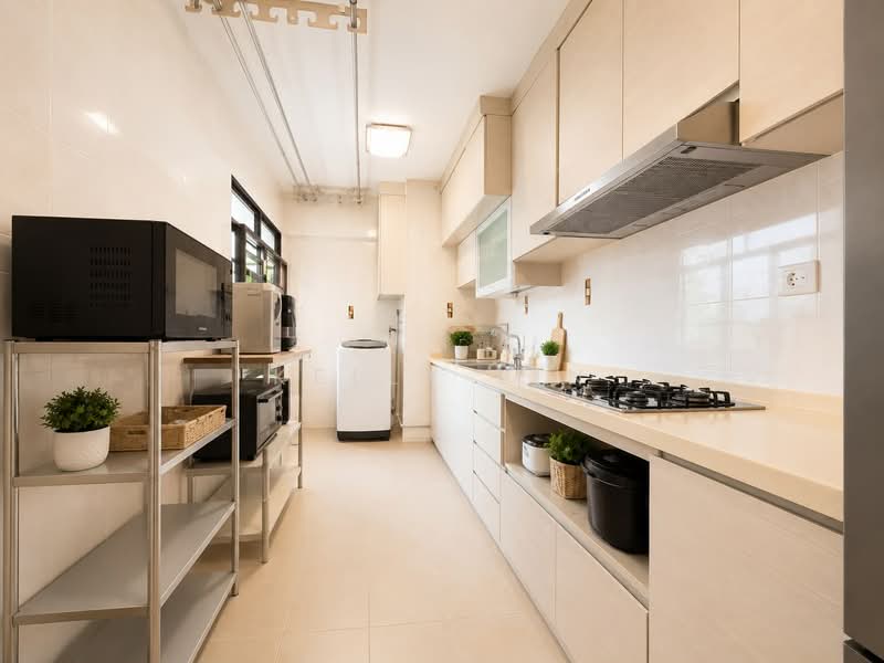 156 Rivervale Crescent, 156 Rivervale Crescent, 3 Bedrooms, 979 sqft, HDB Flat For Sale, by Kelly Lin, 500204726 - Kitchen - PropertyGuru.com.sg