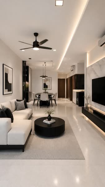The Quintet, 38 Choa Chu Kang Street, 3 Bedrooms, 1,270 sqft, Condominium For Sale, by Jenn Tan, 500205000 - ID-inspired Living Room - PropertyGuru.com.sg