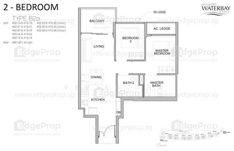 Kingsford Waterbay, 80 Upper Serangoon View, 2 Bedrooms, 689 sqft, Condominium For Sale, by Vevien Ong, 500205100 - PropertyGuru.com.sg
