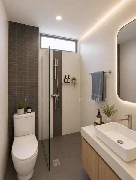 Emerald Park, 6 Indus Road, 2 Bedrooms, 947 sqft, Condominium For Sale, by Eirene Phua, 500206473 - Home Staging: Common Bathroom - PropertyGuru.com.sg
