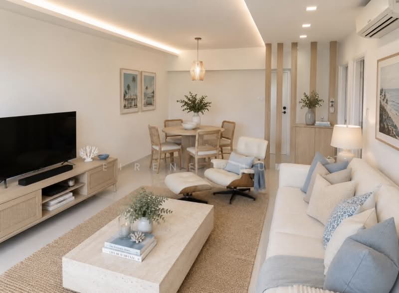 Emerald Park, 6 Indus Road, 2 Bedrooms, 947 sqft, Condominium For Sale, by Eirene Phua, 500206473 - Home Staging: Living/Dining - PropertyGuru.com.sg