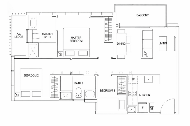 The Poiz Residences, 10 Meyappa Chettiar Road, 3 Bedrooms, 775 sqft, Condominium For Rent, by Janice Poh, 500206954 - PropertyGuru.com.sg