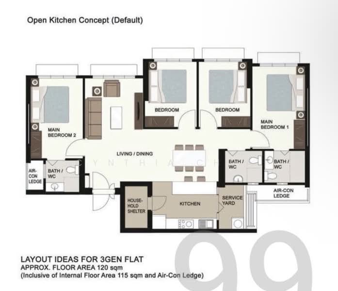 107A Bidadari Park Drive, 107A Bidadari Park Drive, 4 Bedrooms, 1,292 sqft, HDB Flat For Sale, by Cynthia Chua, 500207071 - PropertyGuru.com.sg