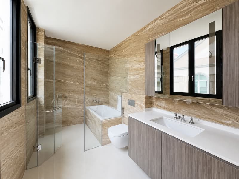 ⭐️SUPER CONVENIENT⭐️1 KM OF NYPS & RGPS⭐️NEAR TAN KAH KEE MRT⭐BRAND NEW 2.5-STY SEMI-D W/ POOL⭐️, Coronation Road Duchess Princess of Wales Prince King's Queen's Lutheran Tan Kim Harom Setangkai Namly Lim Tai See Jalan Ampang Haji Sixth Allamanda Watten Estate Hillcrest Greenwood Greenview Greenmead Shelford Linden Cassia Vanda Ming Teck Lantana, 4 Bedrooms, 7,000 sqft, Semi-Detached House For Sale, by Damian Tan 陈係赈, 500207656 - Bathroom - PropertyGuru.com.sg