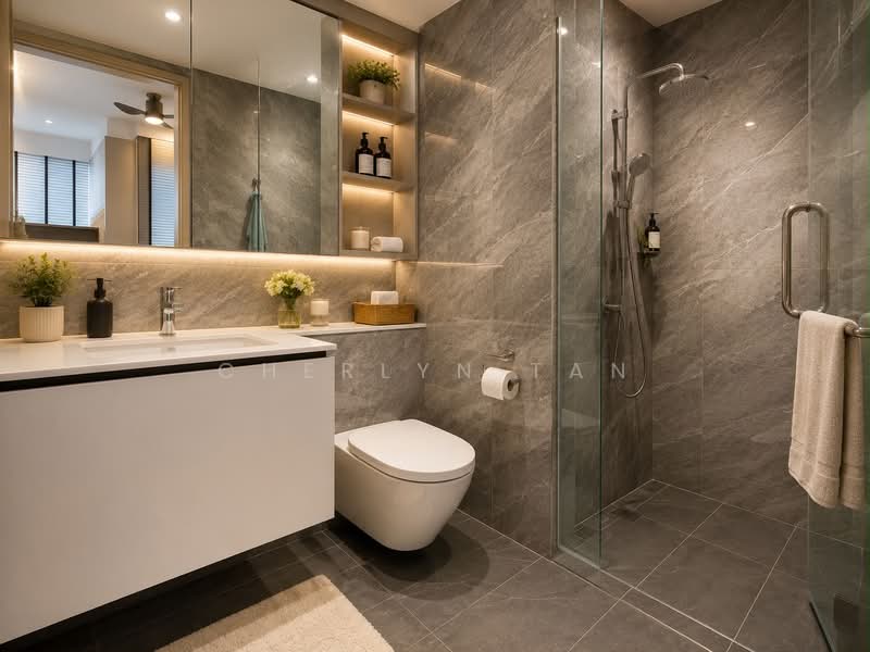 Sengkang Grand Residences, 74 Compassvale Bow, 2 Bedrooms, 764 sqft, Condominium For Rent, by Cherlyn Tan, 500208140 - Bathroom - PropertyGuru.com.sg