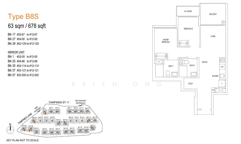 Treasure at Tampines, 57 Tampines Lane, 2 Bedrooms, 678 sqft, Condominium For Sale, by Keith Ong, 500208220 - PropertyGuru.com.sg