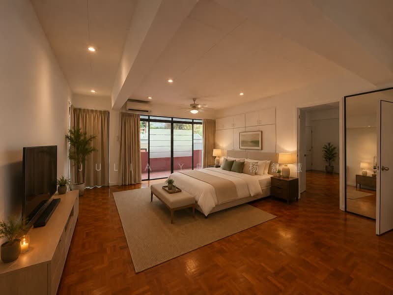 Resort Style 6 Bedroom Family Bungalow with Private Pool, Holland Grove Mount Sinai Kebaya Moonbeam Jelita Tenang Istimewa, 6 Bedrooms, 5,000 sqft, Bungalow House For Rent, by Julia Yeo 杨舒慧, 500208636 - Master Bedroom - PropertyGuru.com.sg
