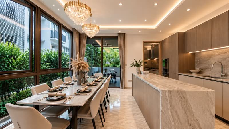 ⭐️⭐️LANDED7772@ Brand New 3.5 Storey Semi Detached near Orchard, Tanglin / Holland / Bukit Timah, 6 Bedrooms, 7,441 sqft, Semi-Detached House For Sale, by Dean Lim, 500209083 - Dining Room - PropertyGuru.com.sg