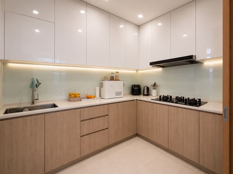 Edelweiss Park Condo, 90 Flora Road, 3 Bedrooms, 1,055 sqft, Condominium For Rent, by Irene Ho, 500210183 - Kitchen - PropertyGuru.com.sg