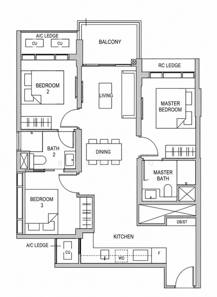 Sceneca Residence, Tanah Merah Kechil Link, 3 Bedrooms, 904 sqft, Condominium For Rent, by Bobby Lu, 500210324 - PropertyGuru.com.sg