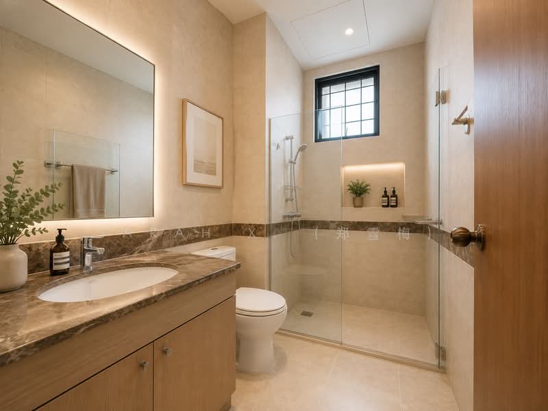 ✨King of the Hill — Elevated Semi D with Views, Wide Frontage & Basement, Mount Sinai / Holland Grove / Grove Drive, 5 Bedrooms, 5,000 sqft, Semi-Detached House For Sale, by Sarah X. (郑雪梅), 500210377 - Bathroom - PropertyGuru.com.sg