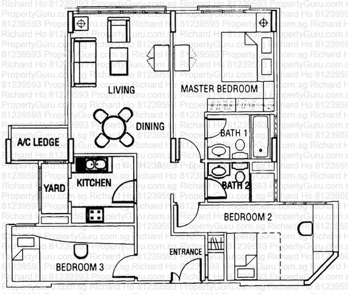 Simei Green Condominium, 1 Simei Street 4, 3 Bedrooms, 969 sqft, Condominium For Rent, by Richard Ho, 500210729 - PropertyGuru.com.sg