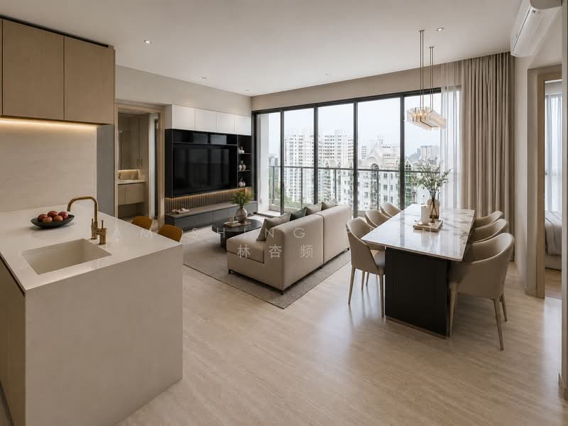 D15 RARE FREEHOLD NEW DEVELOPMENT, 3 MINS TO MRT, , 4 Bedrooms, 1,389 sqft, Condominium For Sale, by Lam Shing Pheng 林杏频, 500211001 - Living Room - PropertyGuru.com.sg