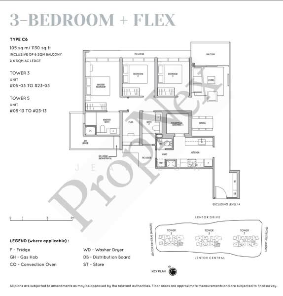 Lentor Modern, 3 Lentor Central, 3 Bedrooms, 1,130 sqft, Condominium For Sale, by Jean Low, 500211502 - PropertyGuru.com.sg