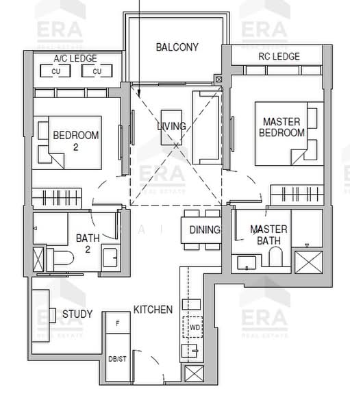 Sceneca Residence, Tanah Merah Kechil Link, Bedok / Upper East Coast, 2 Bedrooms, 753 sqft, Condominium For Sale, by Kai Ng, 500212686 - PropertyGuru.com.sg