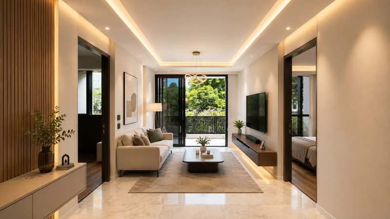 Sceneca Residence, Tanah Merah Kechil Link, Bedok / Upper East Coast, 2 Bedrooms, 753 sqft, Condominium For Sale, by Kai Ng, 500212686 - Living Room - PropertyGuru.com.sg