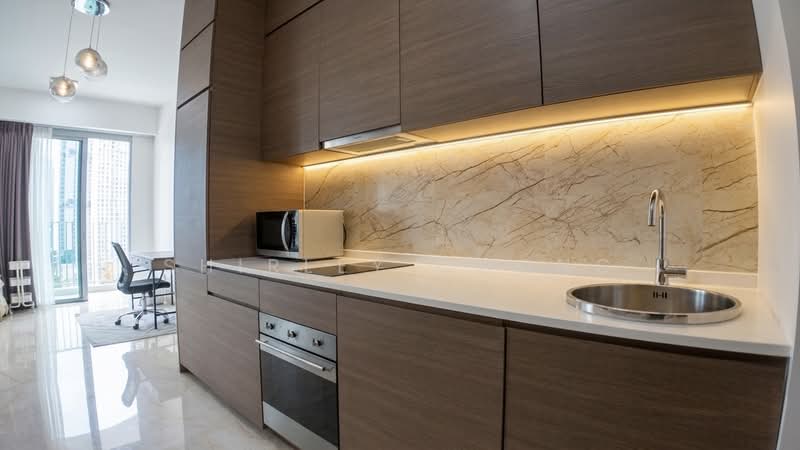 Queens Peak, 1 Dundee Road, 1 Bedroom, 441 sqft, Condominium For Rent, by Shirley Chong, 500213469 - Kitchen - PropertyGuru.com.sg