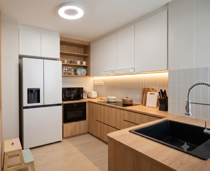 East Meadows, 32 Tanah Merah Kechil Road, 3 Bedrooms, 1,238 sqft, Condominium For Sale, by Jolene Chiang, 500213796 - Kitchen: AI-Generated Rendering - PropertyGuru.com.sg