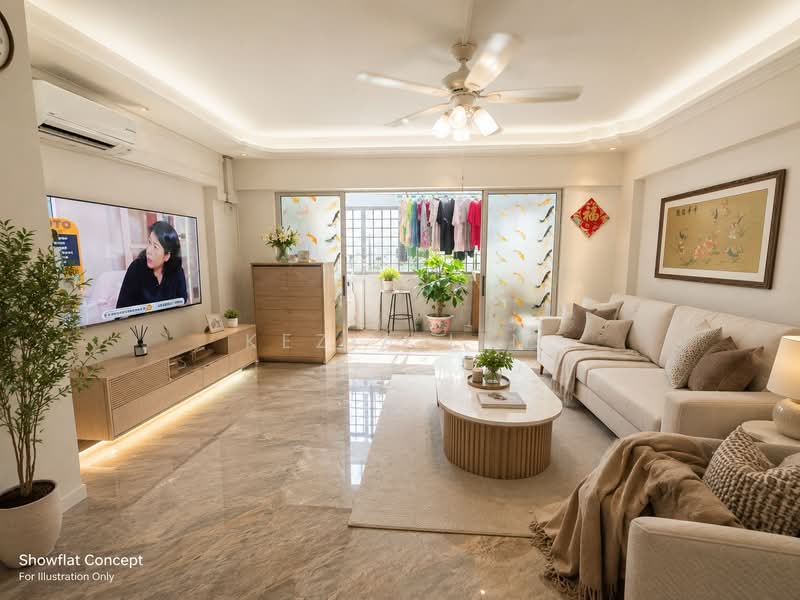 105 Jalan Rajah, 105 Jalan Rajah, 4 Bedrooms, 1,615 sqft, HDB Flat For Rent, by Kezia Lim, 500213866 - Living Room - PropertyGuru.com.sg