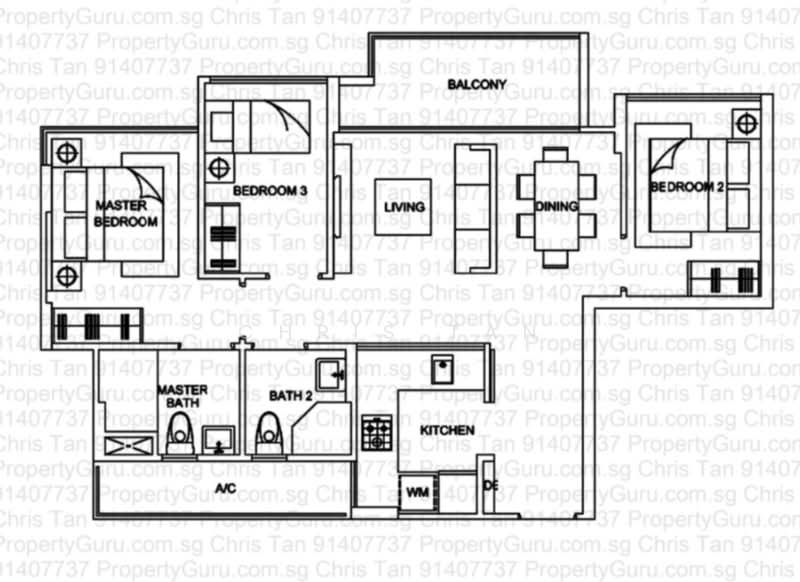 La Fiesta, 60 Sengkang Square, Hougang / Punggol / Sengkang, 3 Bedrooms, 829 sqft, Condominium For Sale, by Chris Tan, 500213877 - PropertyGuru.com.sg