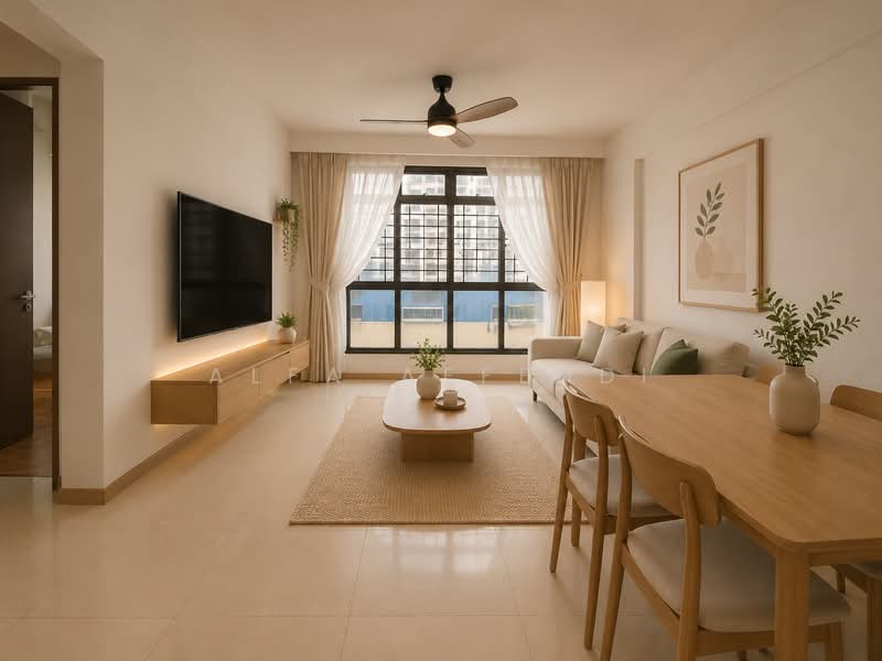 334C Anchorvale Crescent, 334C Anchorvale Crescent, 2 Bedrooms, 721 sqft, HDB Flat For Sale, by Alfa Affendi, 500215202 - Living Room - AI Illustration - PropertyGuru.com.sg