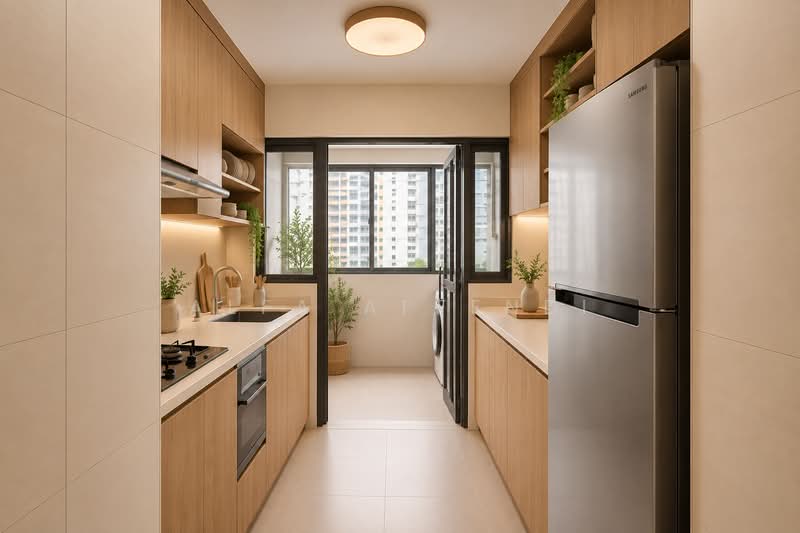 334C Anchorvale Crescent, 334C Anchorvale Crescent, 2 Bedrooms, 721 sqft, HDB Flat For Sale, by Alfa Affendi, 500215202 - Kitchen - AI Illustration - PropertyGuru.com.sg