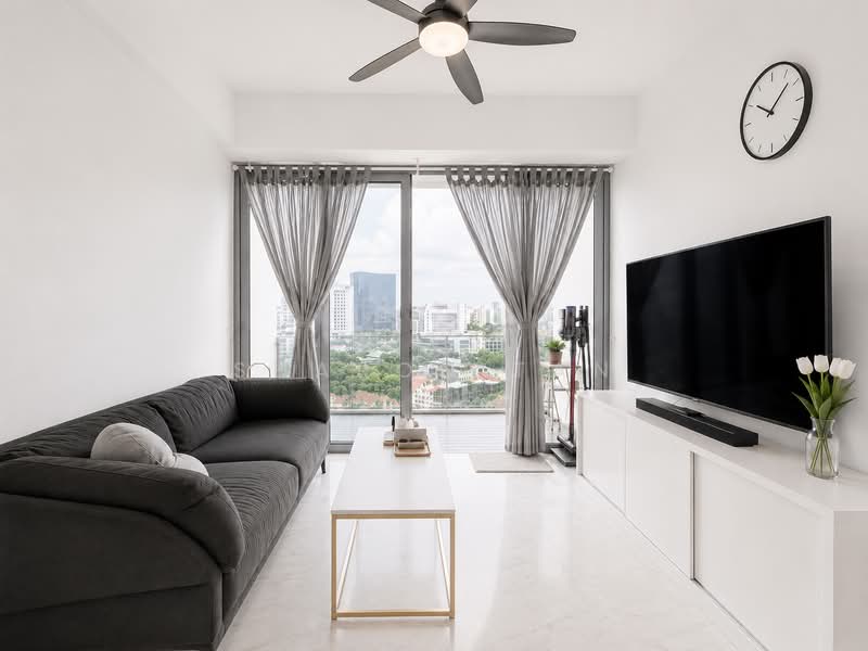 Adria, 12 Derbyshire Road, 2 Bedrooms, 689 sqft, Condominium For Sale, by Sharon Tan, 500215272 - Living Room - PropertyGuru.com.sg