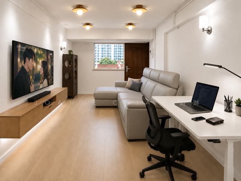 107 Yishun Ring Road, 107 Yishun Ring Road, 2 Bedrooms, 872 sqft, HDB Flat For Sale, by Joanne Chia 谢诗琳, 500215618 - AI Living Room - PropertyGuru.com.sg