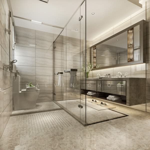 D15, Brand New, Auspicious Number,I-Terrace, 3 Sty with Mezzanine and Attic, Near MRT and Malls, , 7 Bedrooms, 5,800 sqft, Terraced House For Sale, by Calvin Choh, 500216364 - Bathroom - PropertyGuru.com.sg