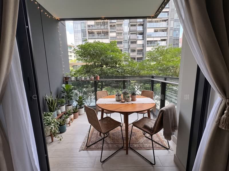 Leedon Green, 30 Leedon Heights, 2 Bedrooms, 700 sqft, Condominium For Sale, by Celine Chow 周于琪, 500216460 - Balcony & Dining - PropertyGuru.com.sg