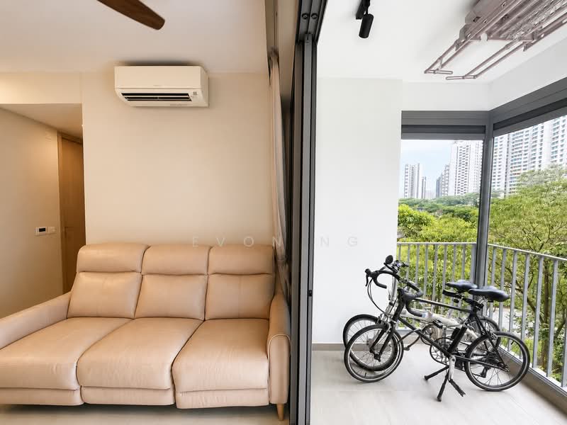 High Park Residences, 29 Fernvale Road, 3 Bedrooms, 872 sqft, Condominium For Rent, by Evon Ng, 500216602 - Living Room & Balcony - PropertyGuru.com.sg