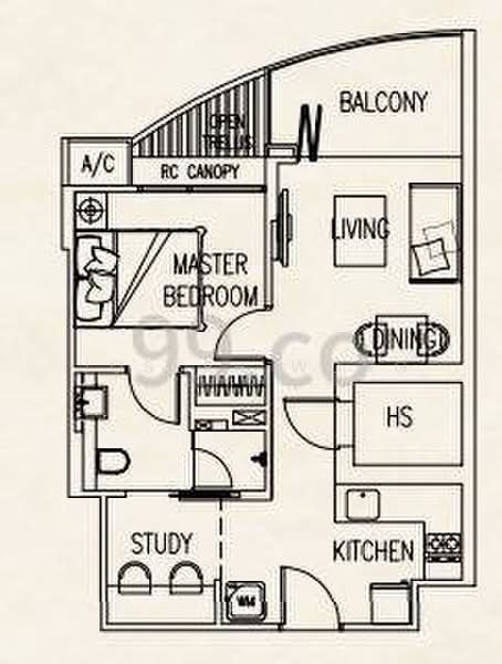 Naung Residence, 1 Jalan Naung, 1 Bedroom, 538 sqft, Apartment For Rent, by Joseph Wong, 500216612 - PropertyGuru.com.sg