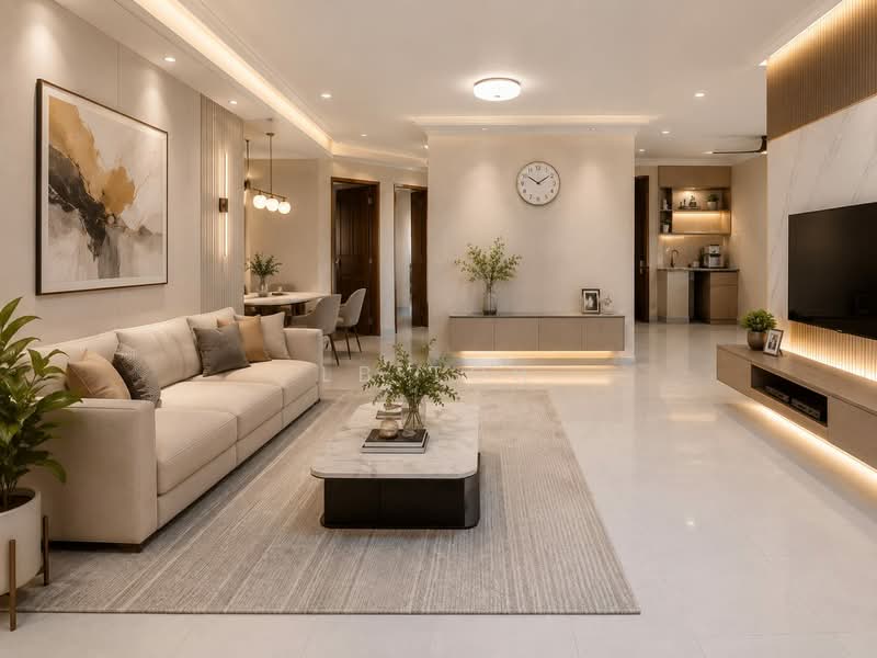 250A Compassvale Street, 250A Compassvale Street, 3 Bedrooms, 1,400 sqft, HDB Flat For Sale, by LB Toh, 500218333 - Living Room - AI furbished - PropertyGuru.com.sg