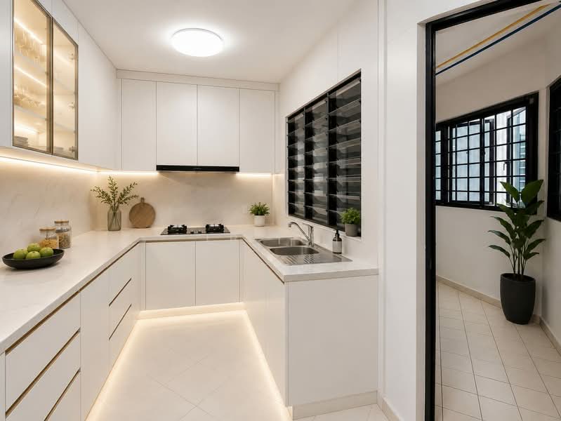 250A Compassvale Street, 250A Compassvale Street, 3 Bedrooms, 1,400 sqft, HDB Flat For Sale, by LB Toh, 500218333 - Kitchen - AI furbished - PropertyGuru.com.sg