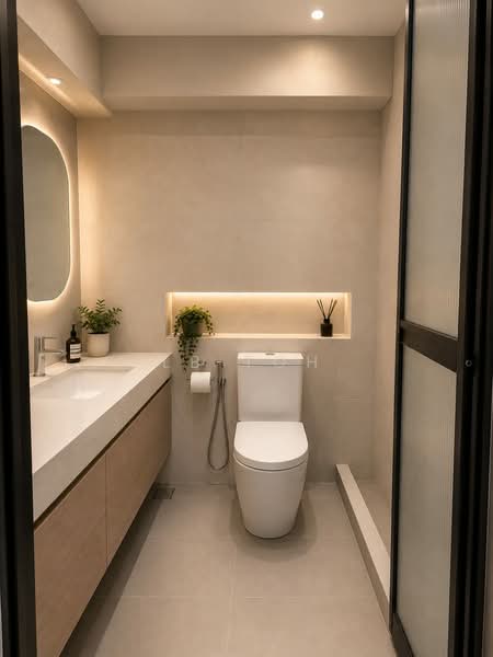 250A Compassvale Street, 250A Compassvale Street, 3 Bedrooms, 1,400 sqft, HDB Flat For Sale, by LB Toh, 500218333 - Bathroom - - AI furbished - PropertyGuru.com.sg