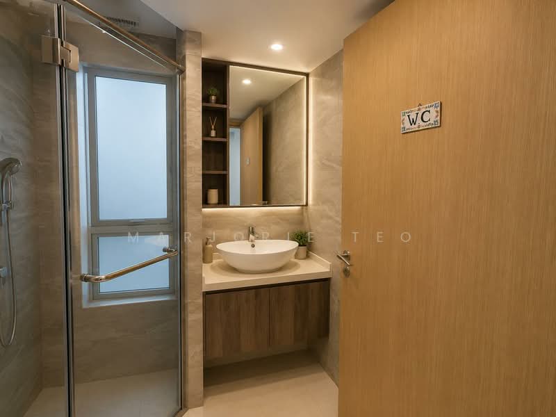 RARE City View' High floor 3bed2bath with 5.5m’s Living & Balcony ceiling height @ Eight Riversuites, , 3 Bedrooms, 1,195 sqft, Condominium For Sale, by Marjorie Teo, 500218667 - Common Bathroom - PropertyGuru.com.sg