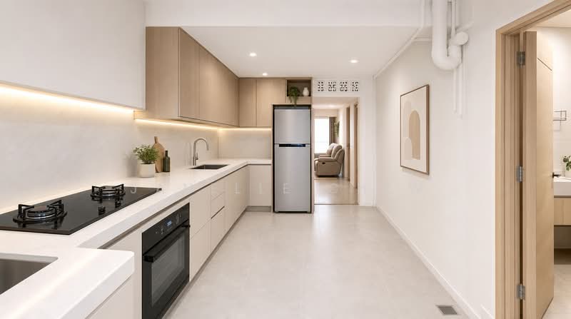 76 Lorong Limau, 76 Lorong Limau, 3 Bedrooms, 700 sqft, HDB Flat For Sale, by Janelle Chew, 500219374 - Kitchen (AI) - PropertyGuru.com.sg