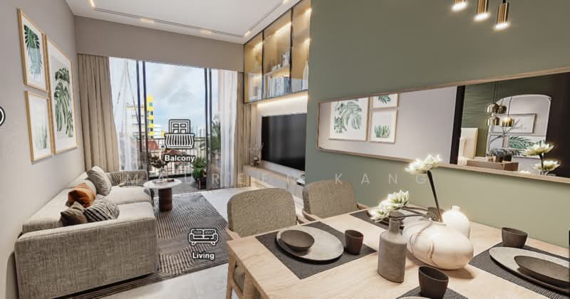 Gems Ville, 8 Lorong 13 Geylang, 2 Bedrooms, 797 sqft, Condominium For Sale, by Maureen Kang, 500219950 - Living Room - PropertyGuru.com.sg